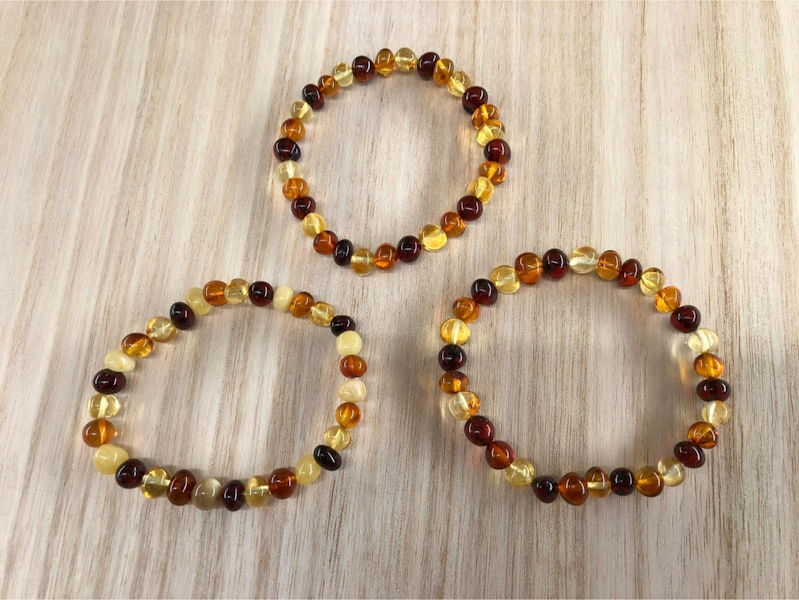 Pulsera ámbar bola 8 mm